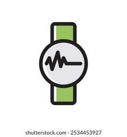 Ilustração de vetor de ícone plano Smartwatch, ícone smartwatch para a ilustração simples de projeto de vetor de ícone. 