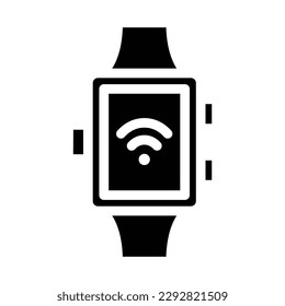 smartwatch glyph icon illustration vector graphic