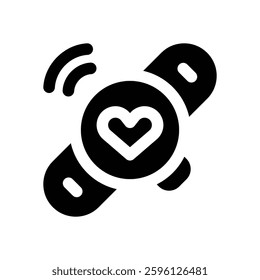 smartwatch glyph icon. Strong and solid vector icon for websites, mobile interfaces, presentations, and visual branding. High quality and easy to edit.
