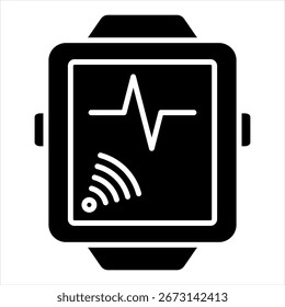 Smartwatch Glyph Icon Vector Illustration