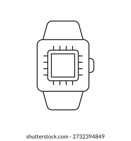 Smartwatch hardware microchip or motherboard symbol icon