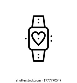 Smartwatch Health Device, Artificial Intelligence Icon Logo Vector Isolated. Robot Icon Set. Editable Stroke And Pixel Perfect.