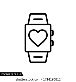 Smartwatch Health Device Icon Vector Illustration Logo Template