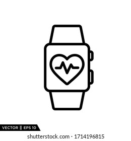 Smartwatch Health Device Icon Vector Illustration Logo Template