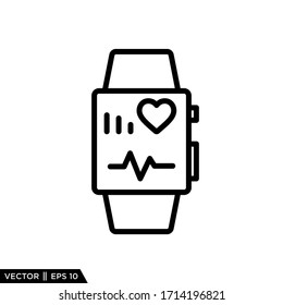 Smartwatch Health Device Icon Vector Illustration Logo Template