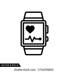 Illustration der Vektorillustration des Smartwatch-Health-Gerätes Logo