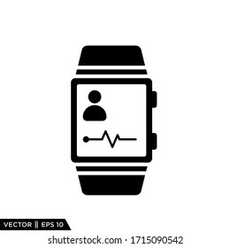Smartwatch Health Wearable device Icon Vector Illustration Logo Template
