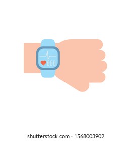 smartwatch and heart pulse icon design, Gym healthy lifestyle fitness bodybuilding bodycare activity exercise and diet theme Vector illustration