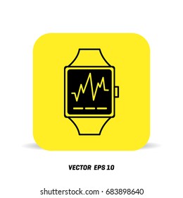 Smartwatch with heart rate icon