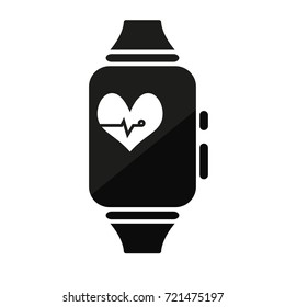 Smartwatch with heart rate icon