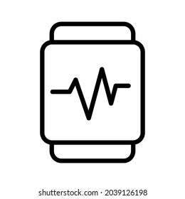 smartwatch heart rate line icon vector design, editable stroke line icon