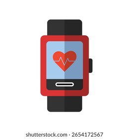 um smartwatch com um monitor cardíaco. Este tipo de dispositivo é comumente usado para controle de integridade e fitness. Um relógio que monitora a integridade.