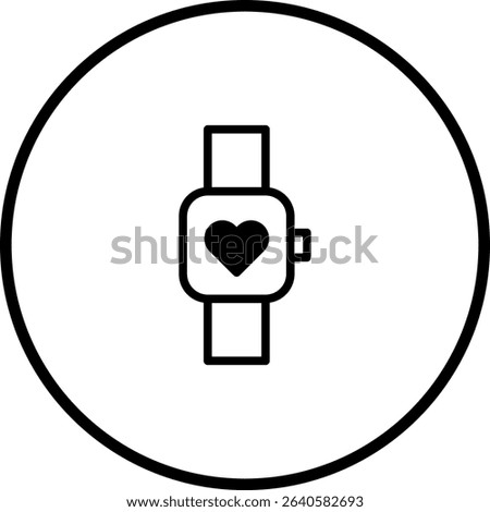 Smartwatch with Heart Rate Monitoring in Circle - Health and Fitness Technology Design