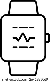 Smartwatch Heartbeat Tracker Outline Icon