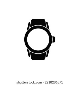 Smartwatch icon in black flat glyph, filled style isolated on white background