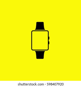 smart-watch icon. Black icon and yellow