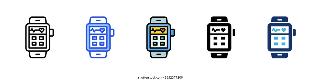 Coleção De Ícones Smartwatch Com Vários Estilos