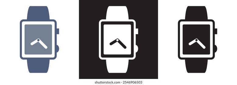 Smartwatch icon.  Smartwatch design symbol for apps and websites.  isolated on white and black background. vector illustration. EPS 10