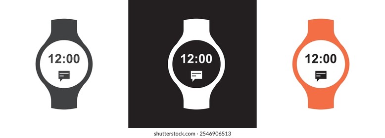 Ícone do Smartwatch.  Símbolo de design Smartwatch para aplicativos e sites. isolado no fundo branco e preto. ilustração vetorial. EPS 10