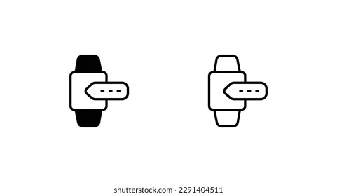 Diseño de iconos de reloj inteligente con ilustración de fondo blanco