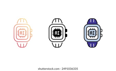 Diseño de icono de reloj inteligente con fondo blanco ilustración de stock