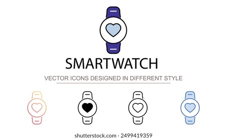 Diseño de icono de reloj inteligente con fondo blanco