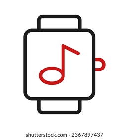 Smartwatch icon duocolor red black sport illustration vector element and symbol perfect.