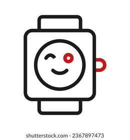 Smartwatch icon duocolor red black sport illustration vector element and symbol perfect.