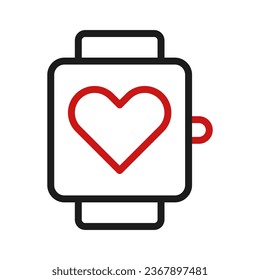 Icono Smartwatch duocolor negro ilustración de deporte negro elemento vector y símbolo perfecto.
