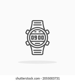 Smartwatch icon. Editable Stroke and pixel perfect. Outline style. Vector illustration.