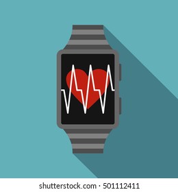 Smartwatch icon. Flat illustration of smartwatch vector icon for web