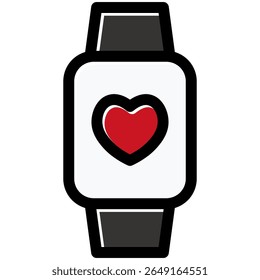 smartwatch icon in flat outline offset style