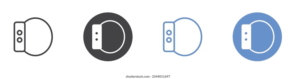 Smartwatch icon Flat set in black and white color