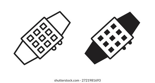 Icono de reloj inteligente icono plano simple. Versión Liner - Vector de stock.