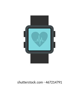 Smartwatch icon in flat style on a white background