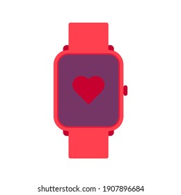 smartwatch icon with heart sign. vector illustration