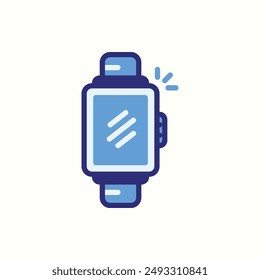 icono de reloj inteligente, gadget de tema de icono azul aislado