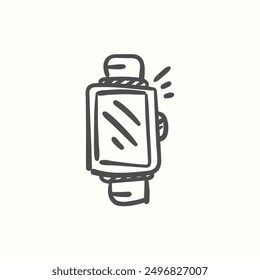 smartwatch icon, isolated handdrawn icon theme gadget