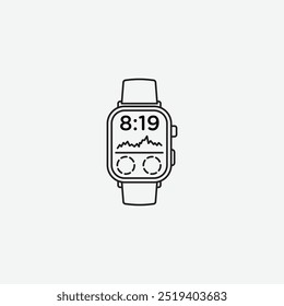 Smartwatch icon isolated on white background