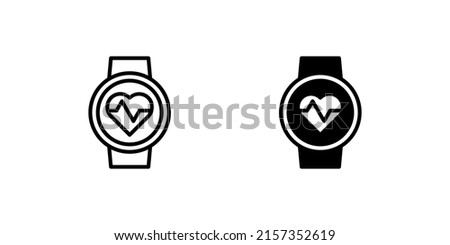 smartwatch icon, just a tool to see the time and check health or contact loved ones. suitable for use in presentations, web and mobile applications
