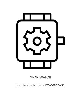 icono de reloj inteligente. Diseño De Estilo De Arte De Línea Aislado En Fondo Blanco