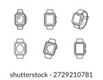 smartwatch icon line art vector illustration