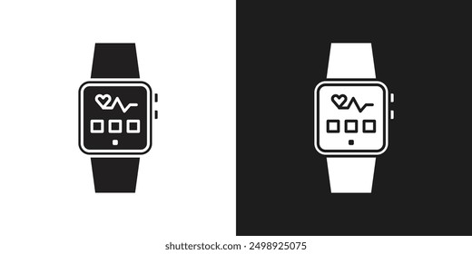 Vector de arte de línea de icono de reloj inteligente
