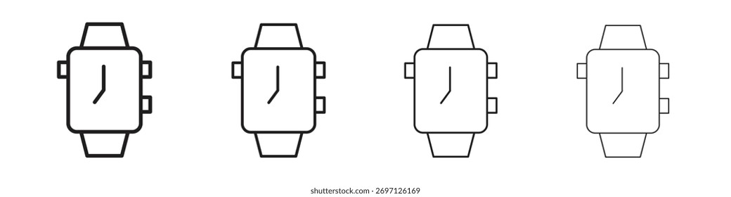 Smartwatch icon line design. thin line vector icon set.