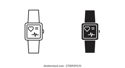 Línea de iconos de reloj inteligente. eps 10 Ilustración vectorial