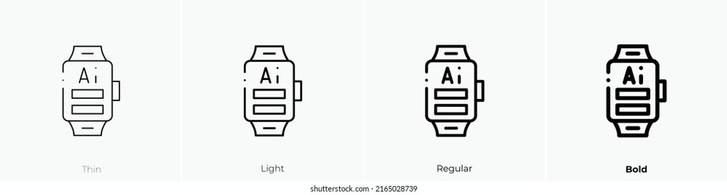 smartwatch icon. Linear style sign isolated on white background. Vector illustration.