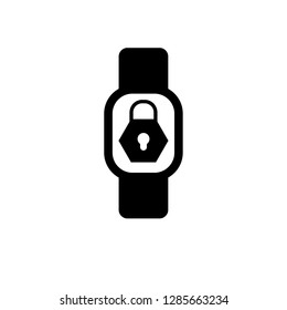 smartwatch icon and lock symbol