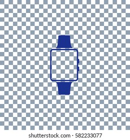 smart-watch icon on transparent background. Blue icon