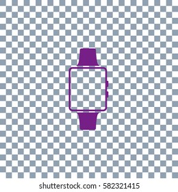 smart-watch icon on transparent background. Violet icon