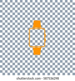 smart-watch icon on transparent background. Orange icon